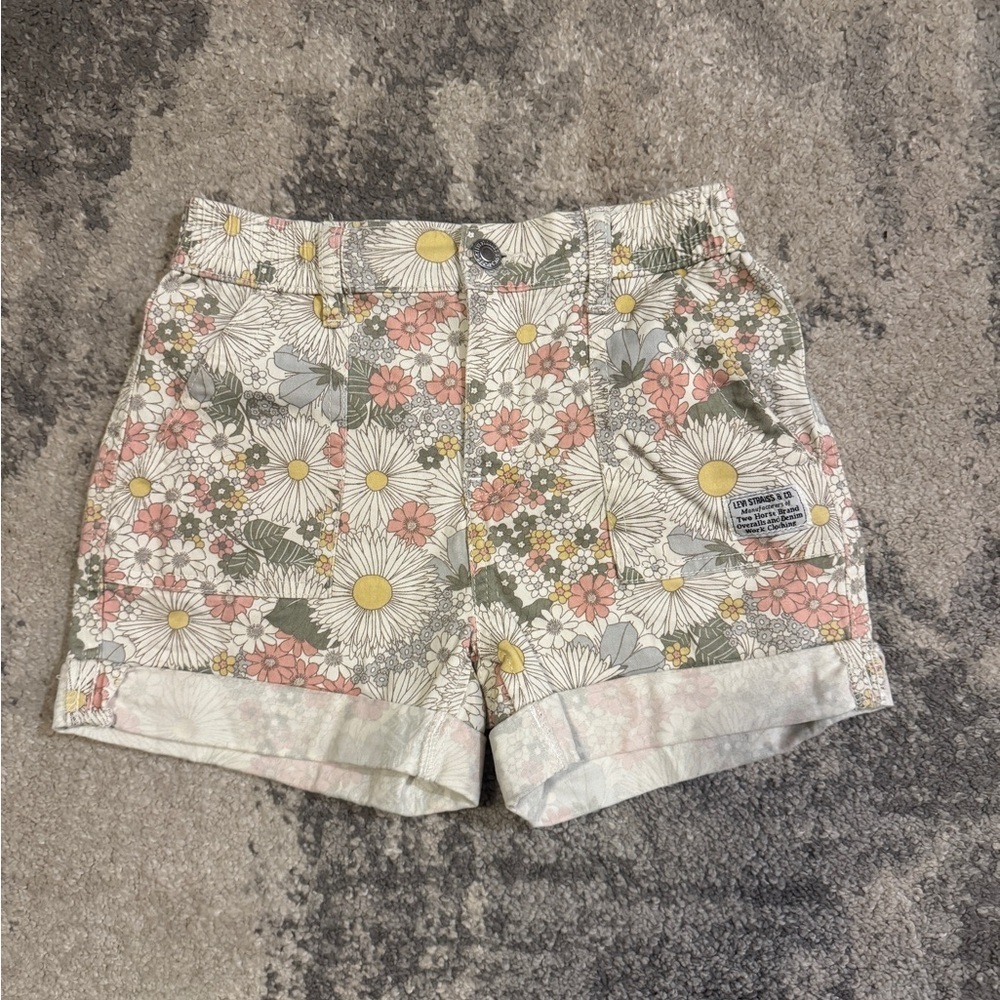 Levi's Floral Kids’s Jeans Cargo Shorts - Pink, Yellow, Green